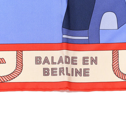 Hermes Silk Balade En Berline Scarf 90 Lavande Rouge Marine 2 of 5