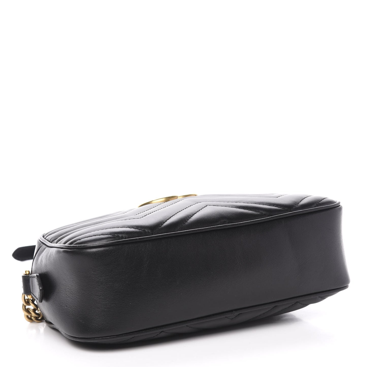 Calfskin Matelasse Small GG Marmont Chain Shoulder Bag Black