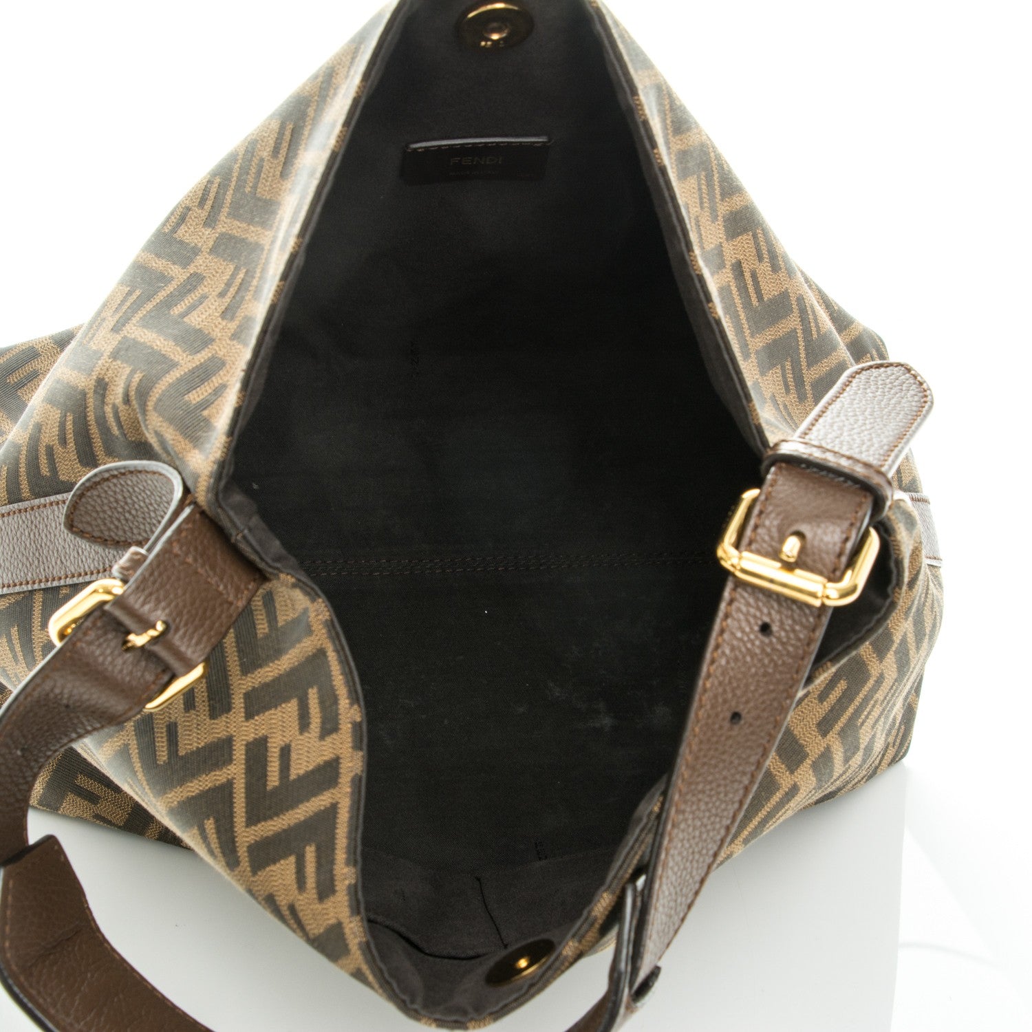 Fendi Zucca Vitello Artic Small Hobo Tobacco Castagna 5 of 8