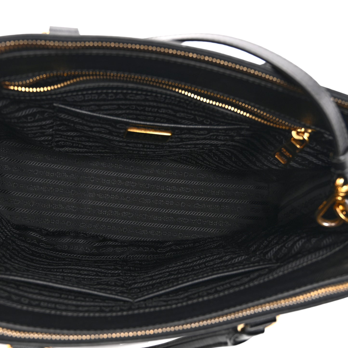 Saffiano Lux Large Galleria Double Zip Tote Black