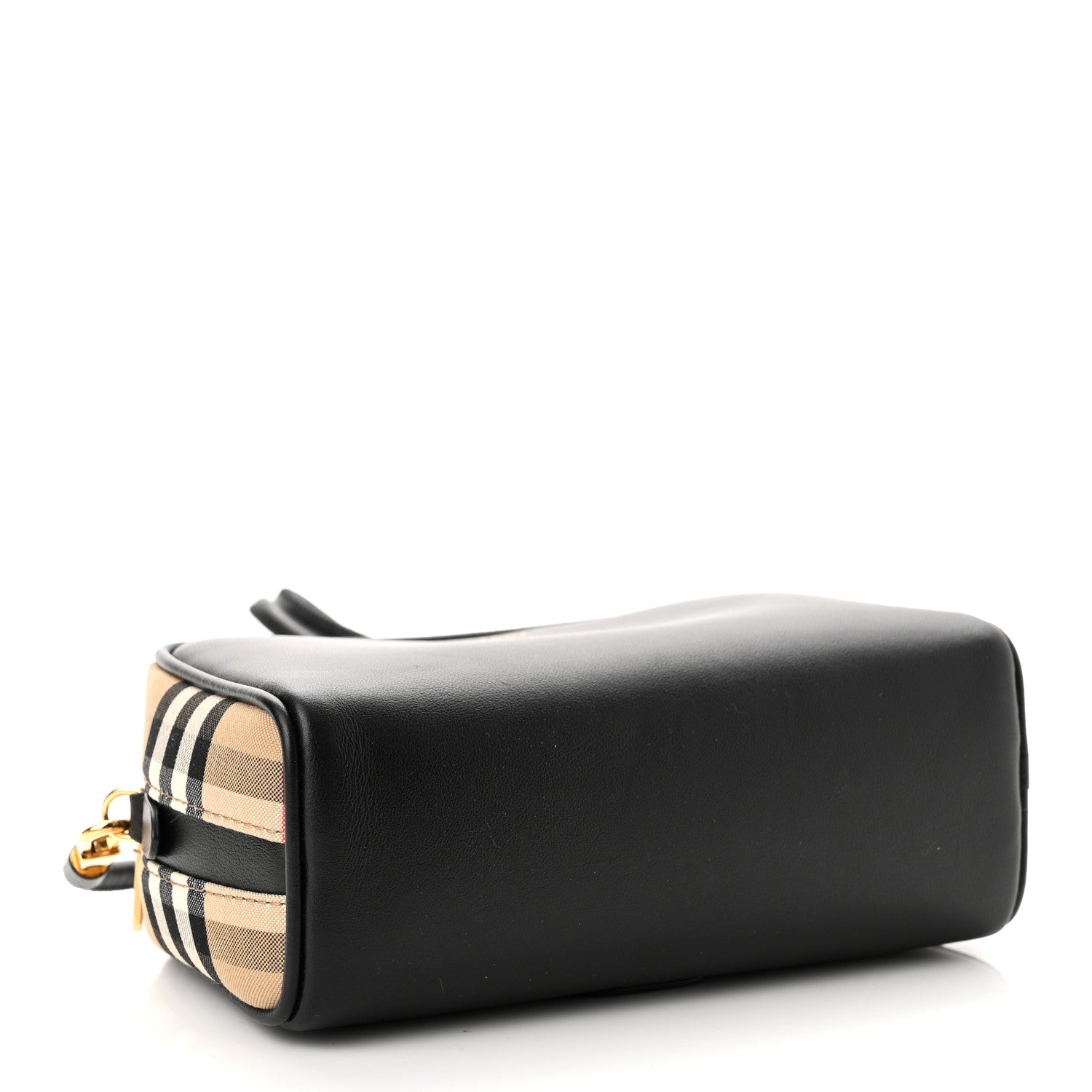 Burberry Calfskin Vintage Check Half Cube Crossbody Bag Black 4 of 10