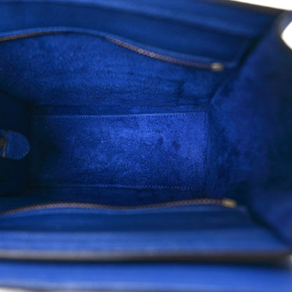 Celine Drummed Calfskin Nano Luggage Indigo 5 of 10