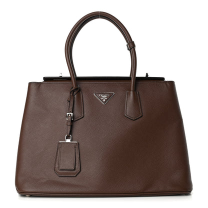 Prada Saffiano Cuir Twin Tote Cacao 1 of 4