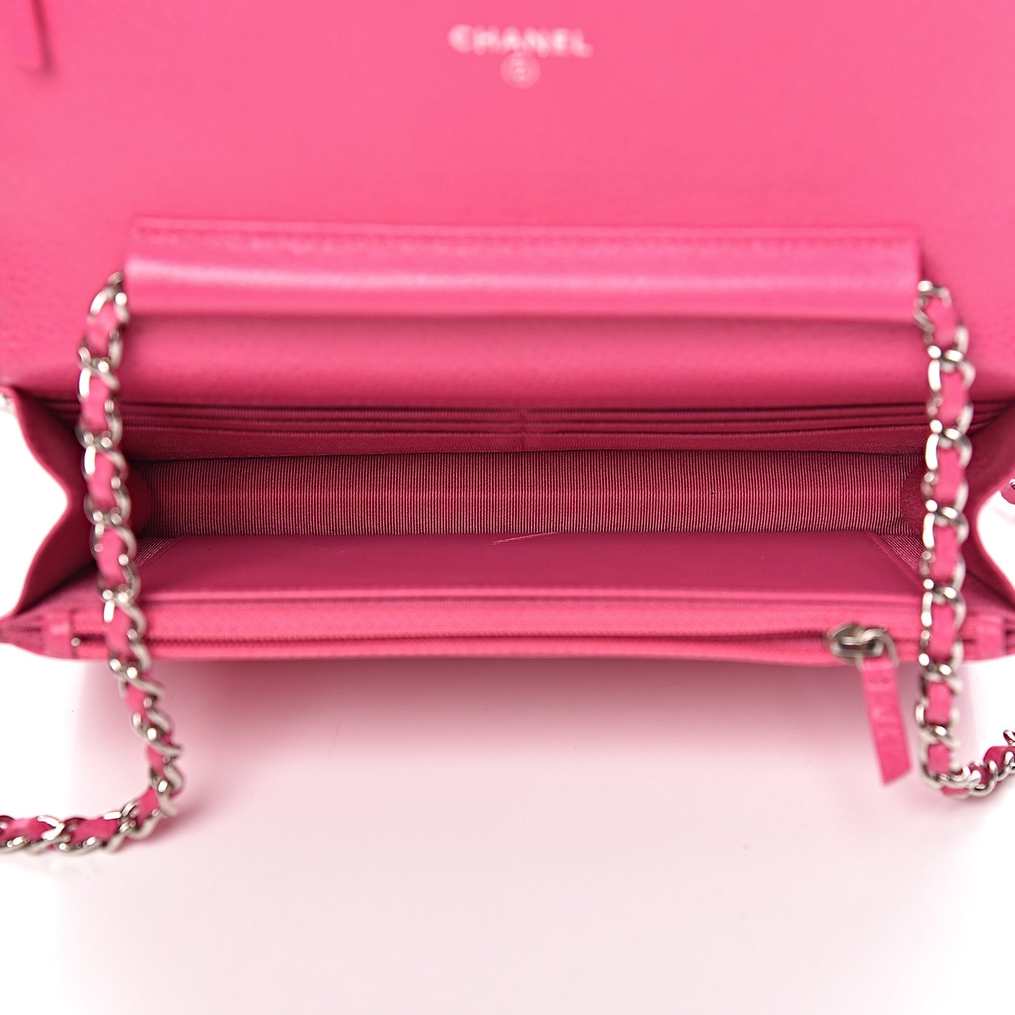 Caviar Quilted Wallet on Chain WOC Pink