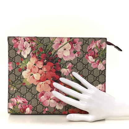 Gucci GG Supreme Monogram Blooms Large Cosmetic Case Beige Multicolor Dry Rose 2 of 8