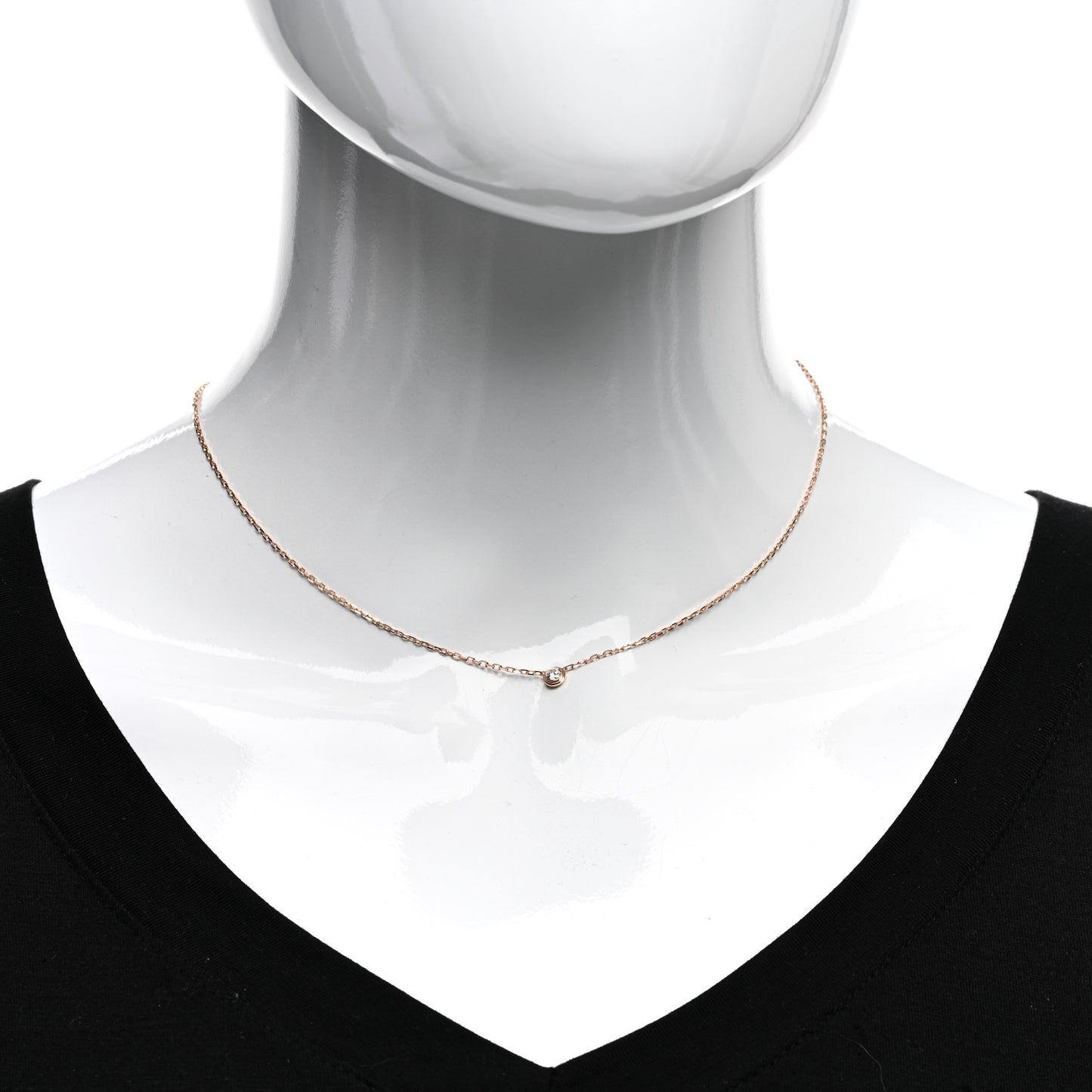 18K Pink Gold Diamond SM D'Amour Pendant Necklace