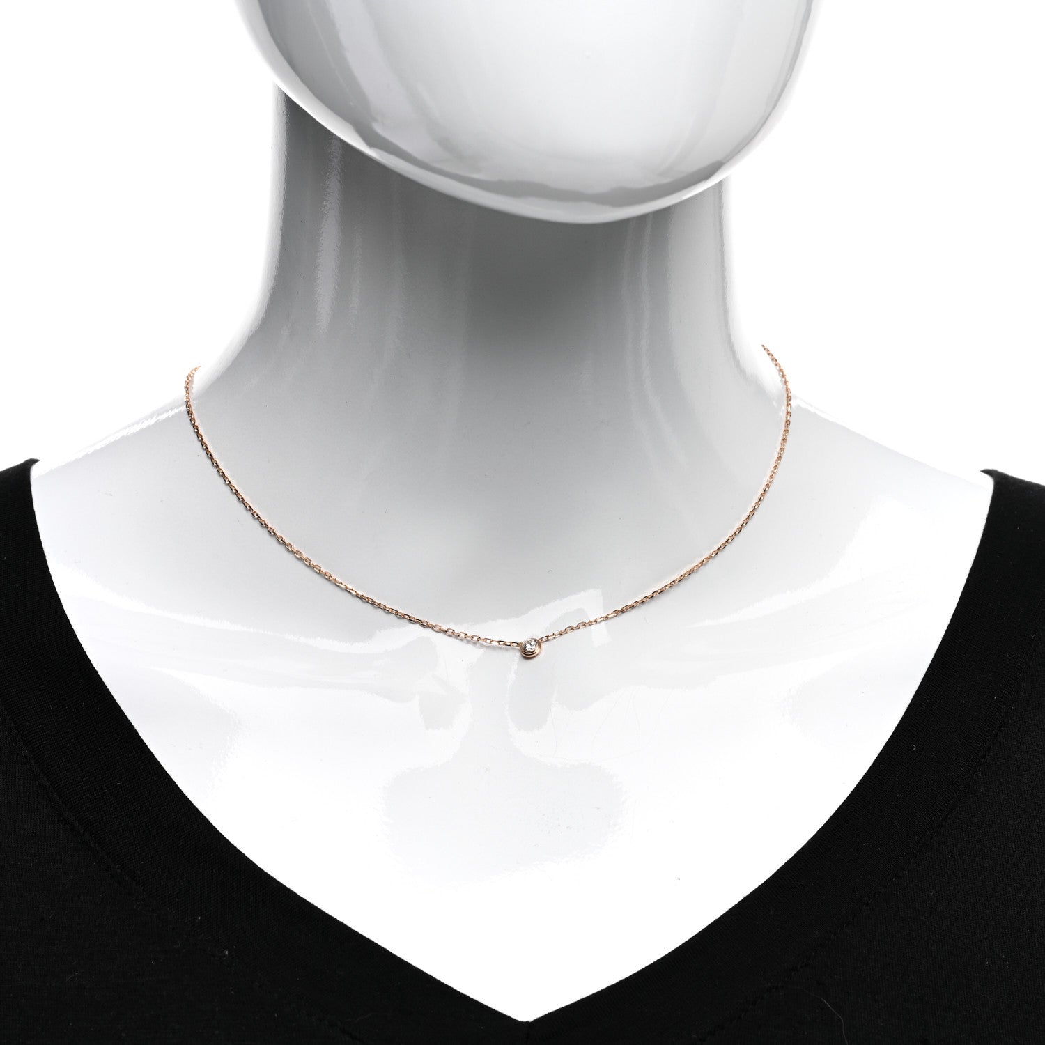 Cartier 18K Pink Gold Diamond SM D'Amour Pendant Necklace 2 of 5