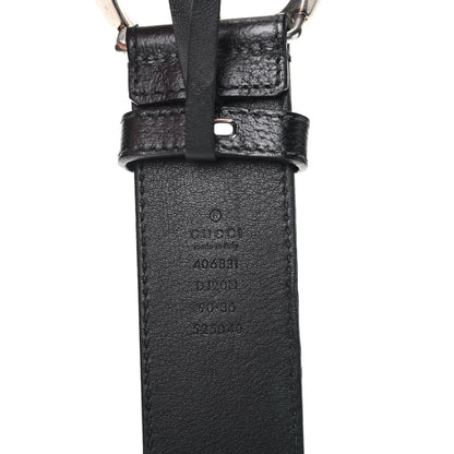 Gucci Textured Dollar Calfskin Nickel Double G 40mm Belt 90 36 Black 3 of 3