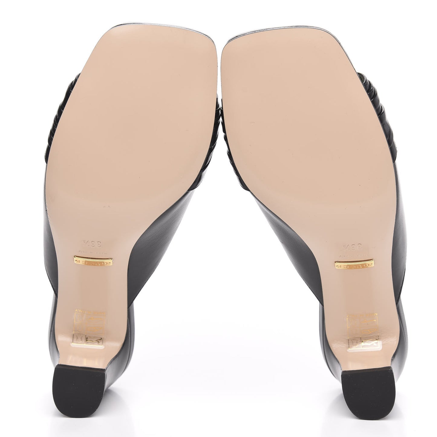 Malaga Kid Half Moon GG Square Toe Slide Sandals 36.5 Black