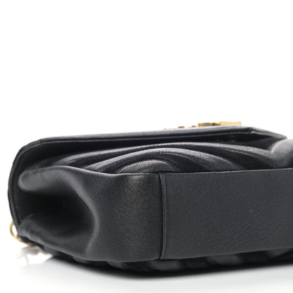 Saint Laurent Calfskin Suede Matelasse Chevron Monogram Medium College Bag Marine 5 of 9