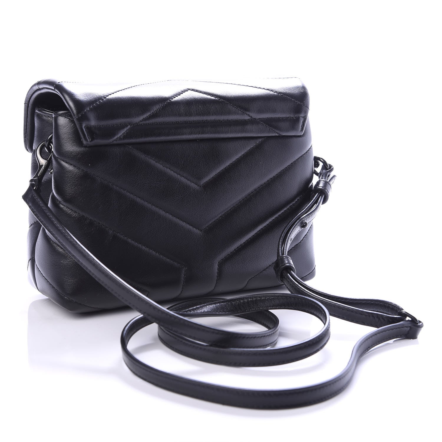 Saint Laurent Calfskin Y Quilted Monogram Toy Loulou Crossbody Bag Black 2 of 9