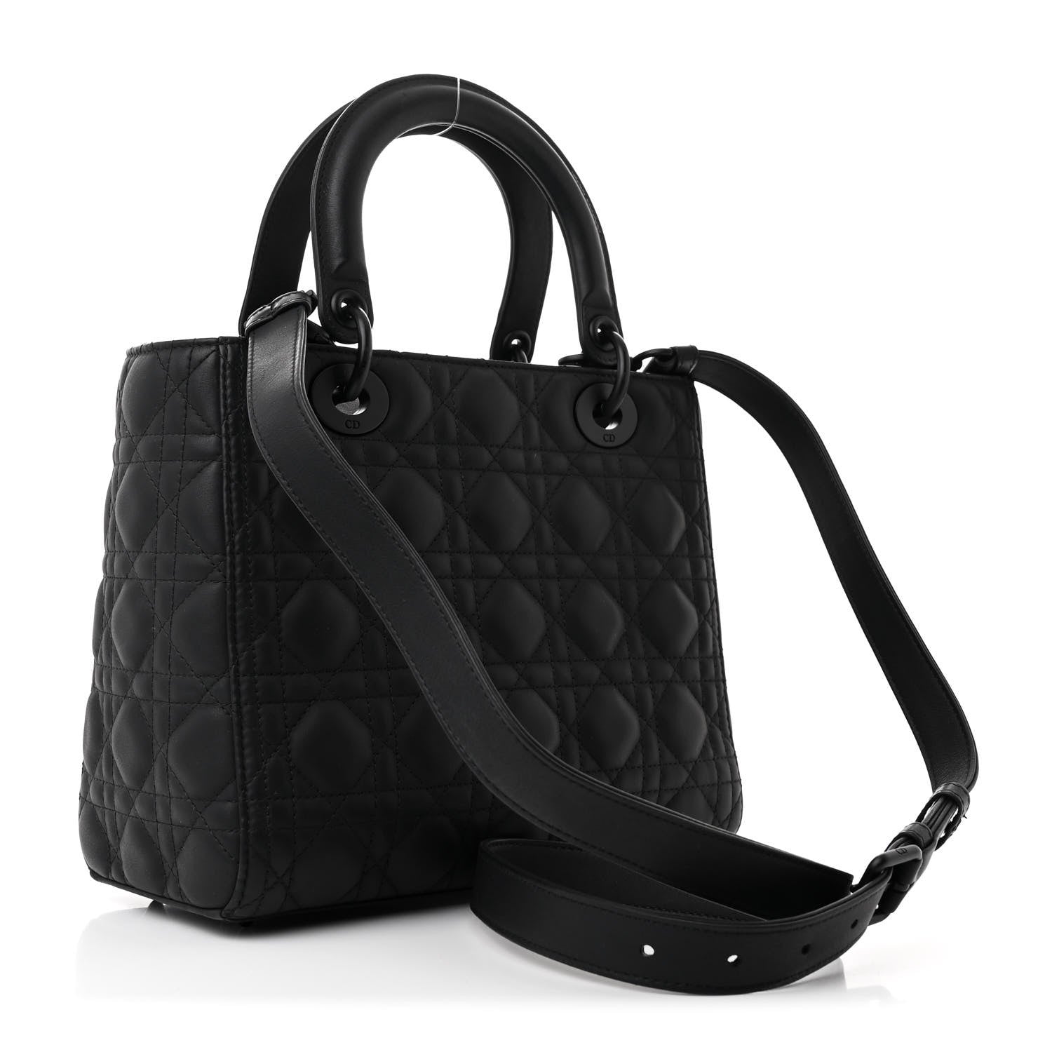 Christian Dior Ultra Matte Calfskin Cannage Medium Lady Dior Black 3 of 10