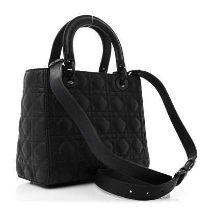 Christian Dior Ultra Matte Calfskin Cannage Medium Lady Dior Black 3 of 10
