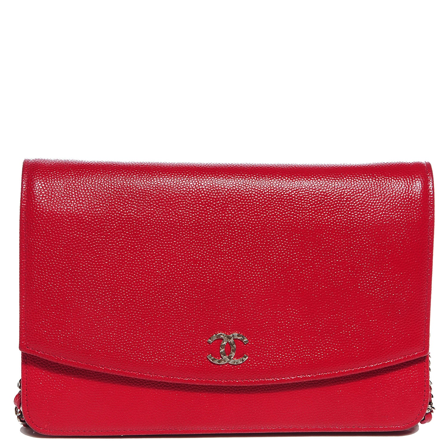 Chanel Caviar Sevruga Wallet on Chain WOC Red 1 of 7