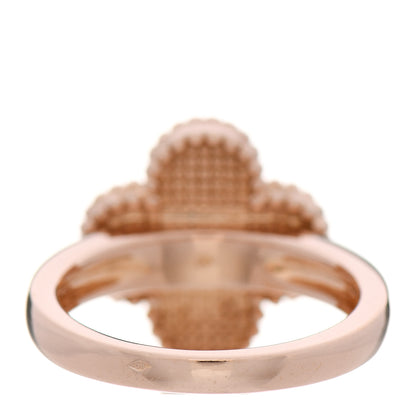Van Cleef & Arpels 18K Rose Gold Diamond Vintage Alhambra Ring 53 6.25 3 of 6