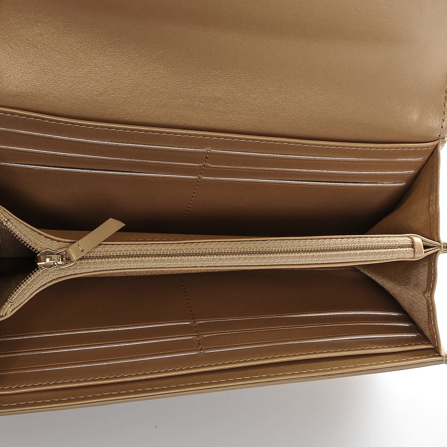 Metallic Galuchat Stingray Lambskin Boy Wallet With Removable Chain Gold