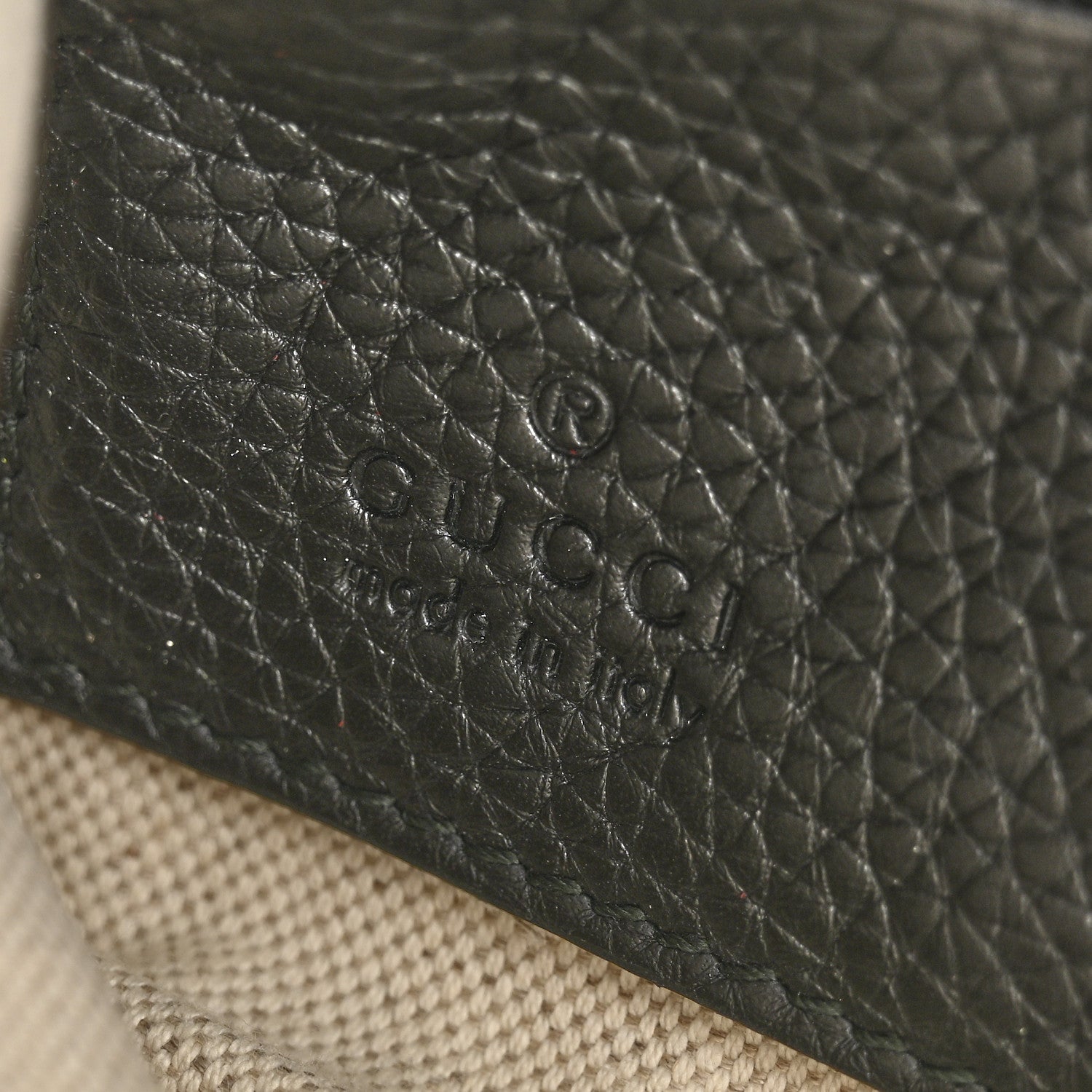 Gucci Pebbled Calfskin Soho Wristlet Black 6 of 11
