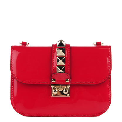 Valentino Garavani Patent Small Glam Lock Rockstud Flap Rosso Valentino 1 of 8