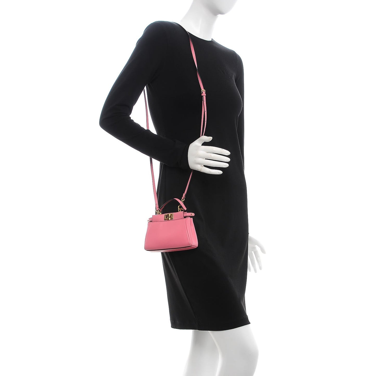 Shiny Nappa Micro Peekaboo Iconic Satchel Rosa Fluo