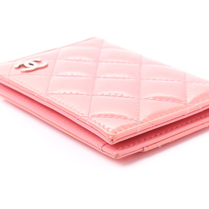 Chanel Patent Quilted Card Holder Wallet Light Pink 7 of 11