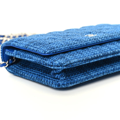 Chanel Tweed Wallet On Chain WOC Blue 6 of 11