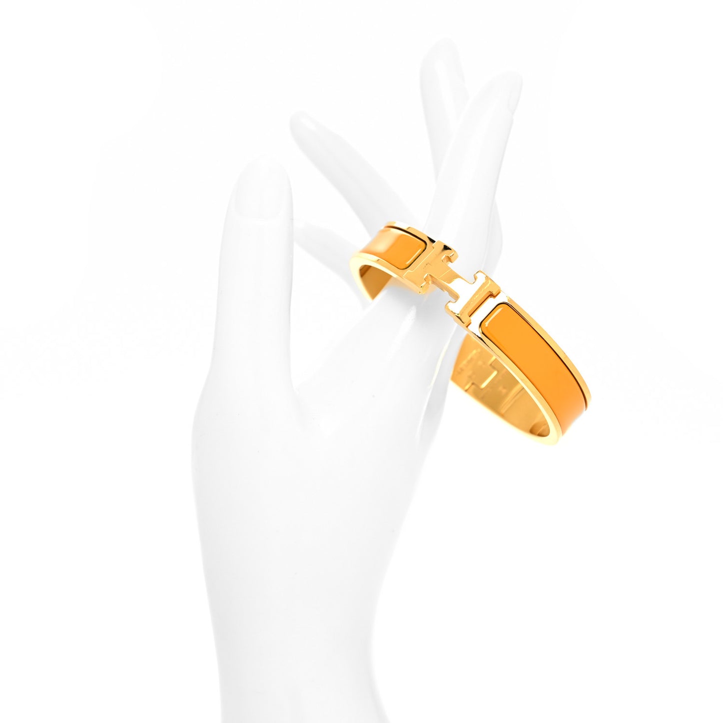 Enamel Narrow Clic Clac H Bracelet PM Jaune Madras