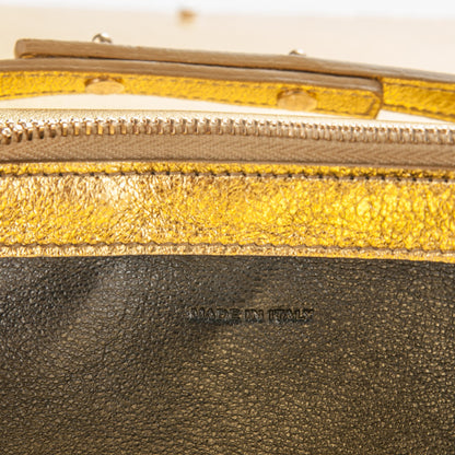Saint Laurent Metallic Calfskin Monogram Chain Wallet Gold 6 of 8