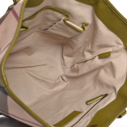 Burberry Nova Check Mega Stud Nickie Tote Green 5 of 12