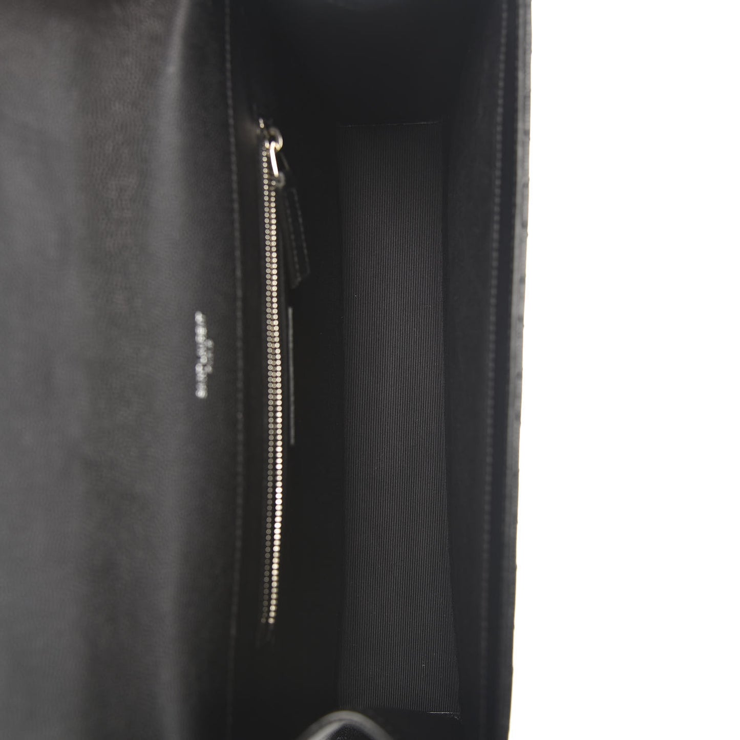 Grain De Poudre Textured Mixed Matelasse Large Triquilt Monogram Satchel Black