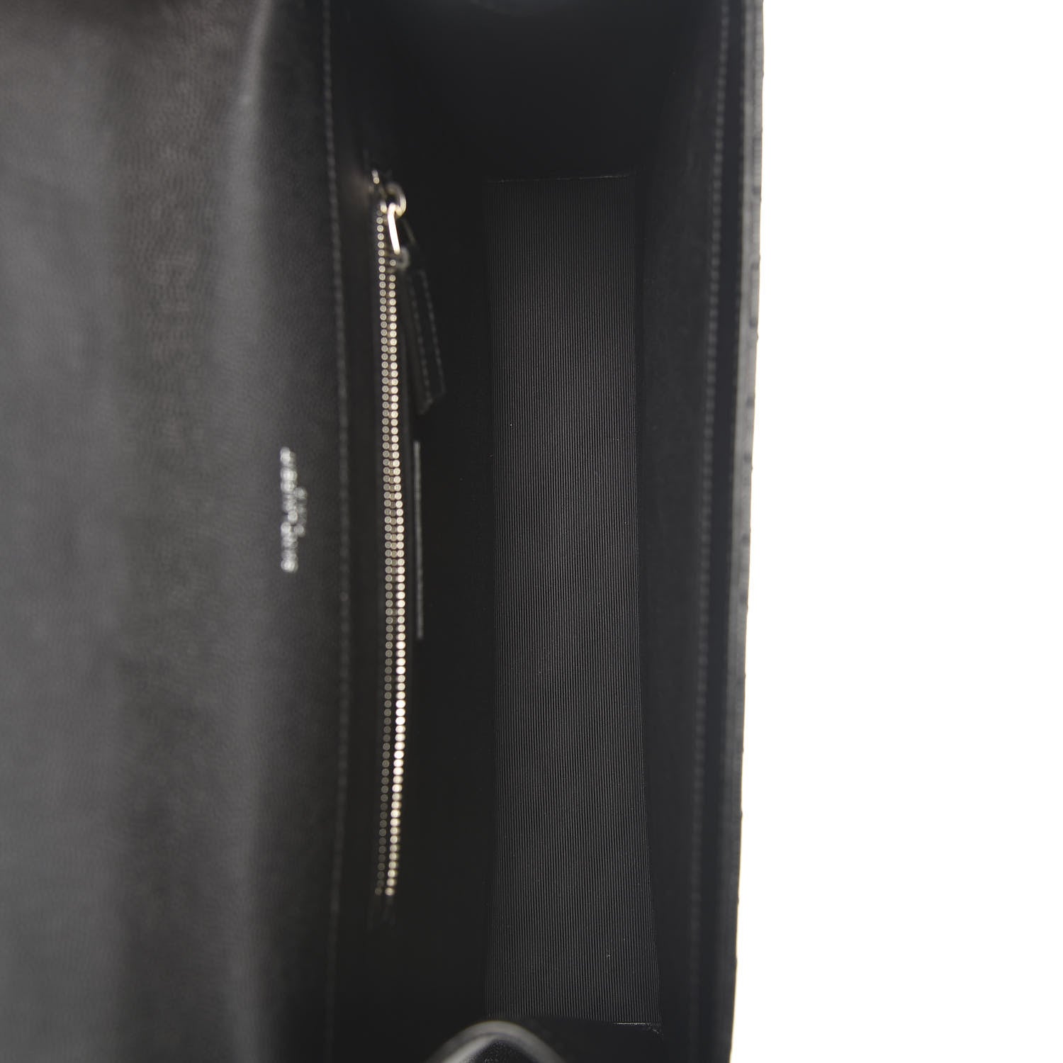 Saint Laurent Grain De Poudre Textured Mixed Matelasse Large Triquilt Monogram Satchel Black 5 of 10