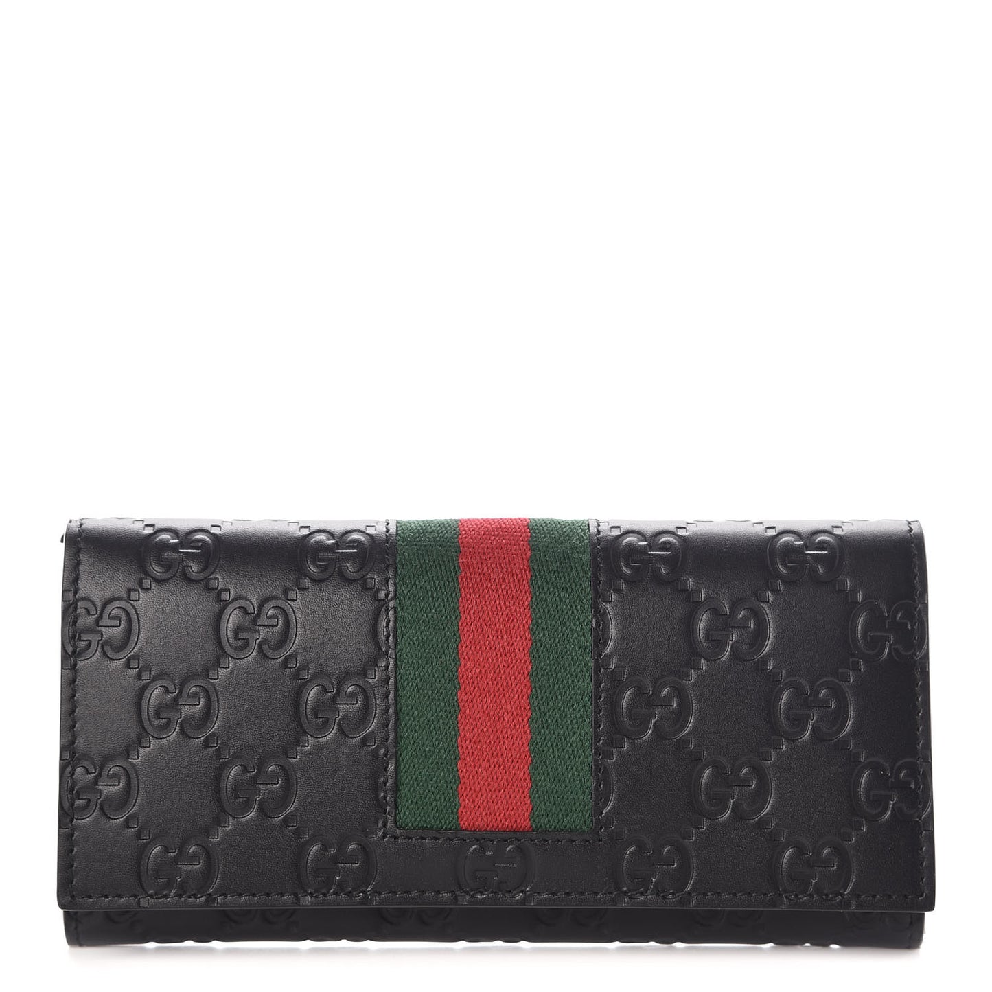 Guccissima Signature Web New Web Continental Wallet Black