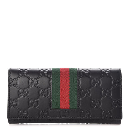 Gucci Guccissima Signature Web New Web Continental Wallet Black 1 of 7