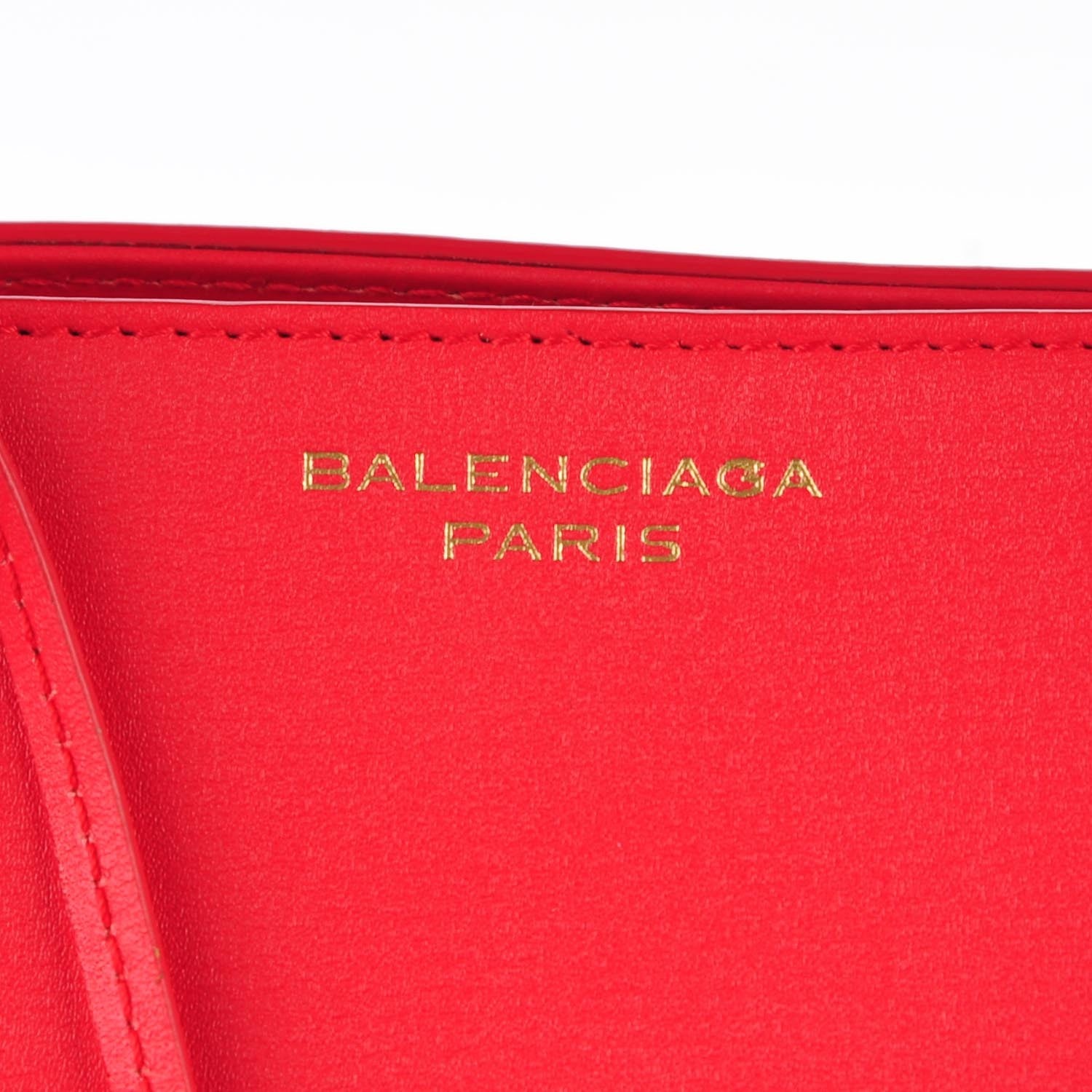 Balenciaga Karung Calfskin Padlock Nude Work S Top Handle Rouge Cherry 11 of 12