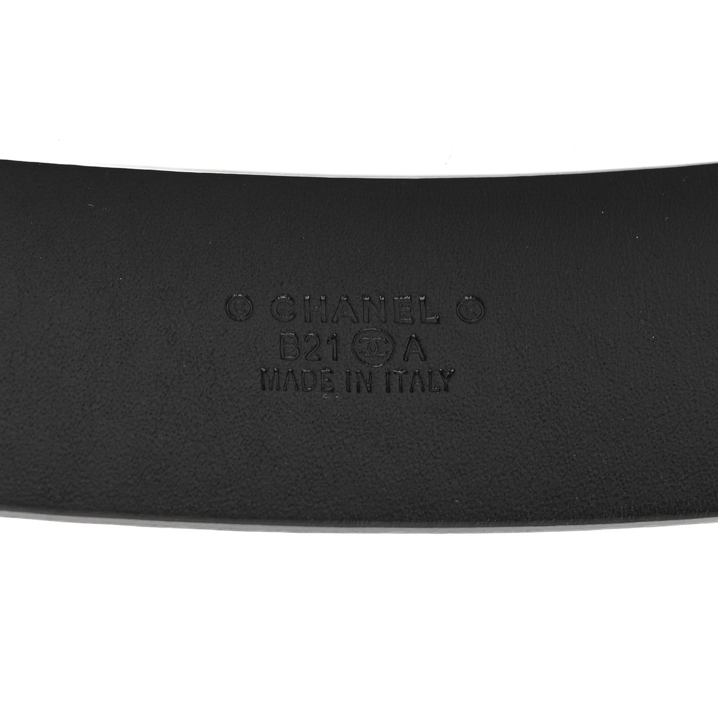 Calfskin Pearl Crystal CC Belt 85 34 Black