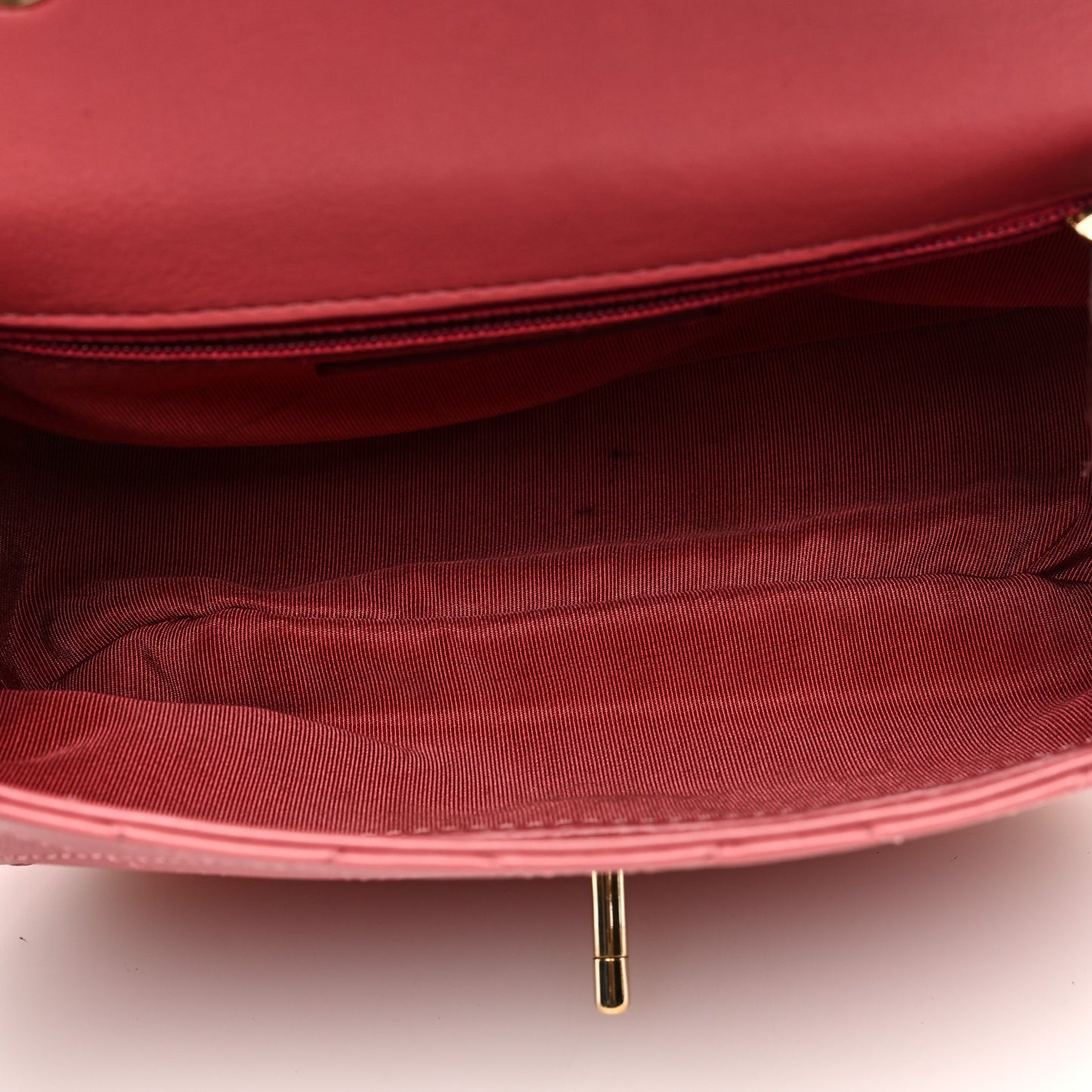 Calfskin Stitched Small Flap Bag Pink
