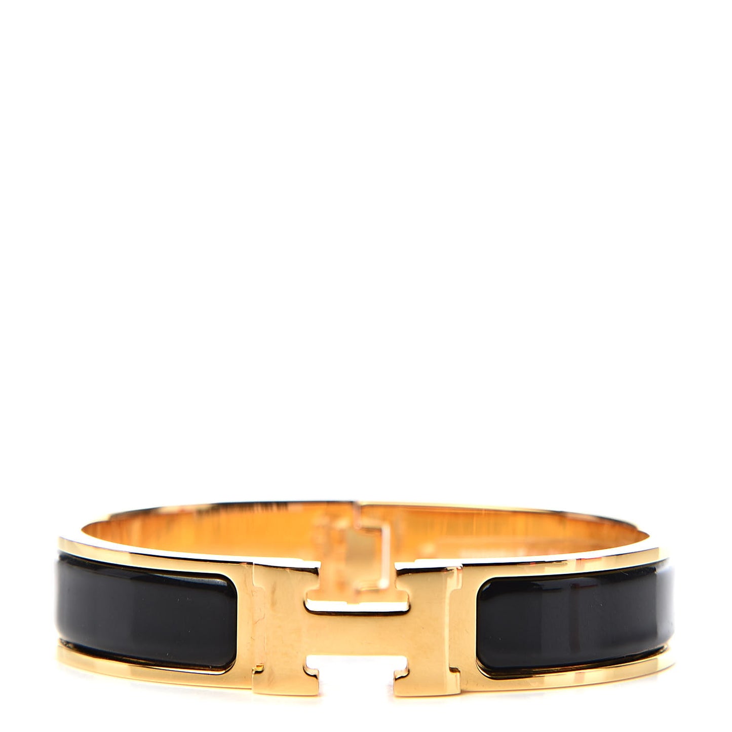 Enamel Narrow Clic Clac H Bracelet PM Black