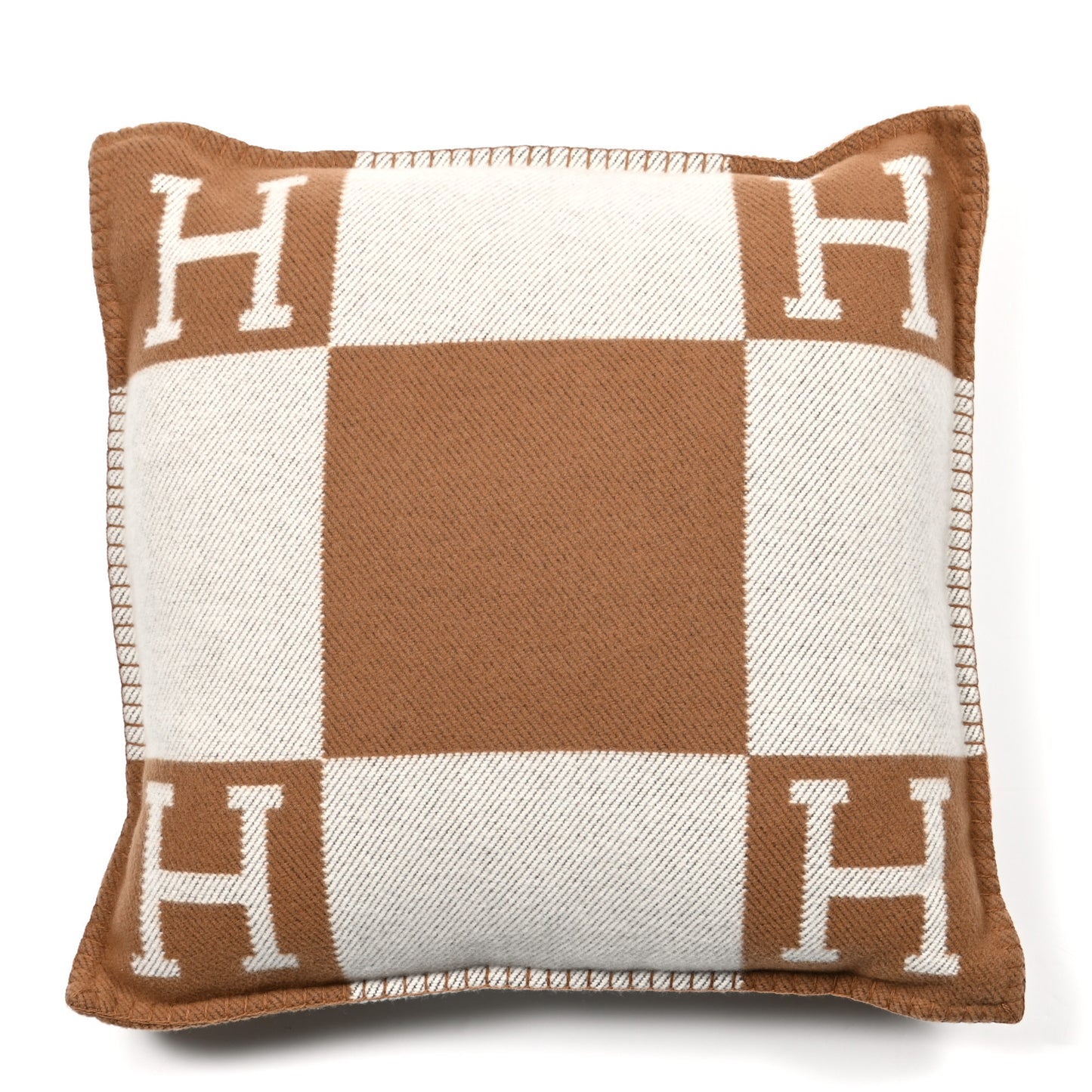 Wool Cashmere Avalon Pillow PM Ecru Camel