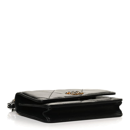 Chanel Goatskin Quilted Chanel 19 Wallet On Chain WOC Black 4 of 12