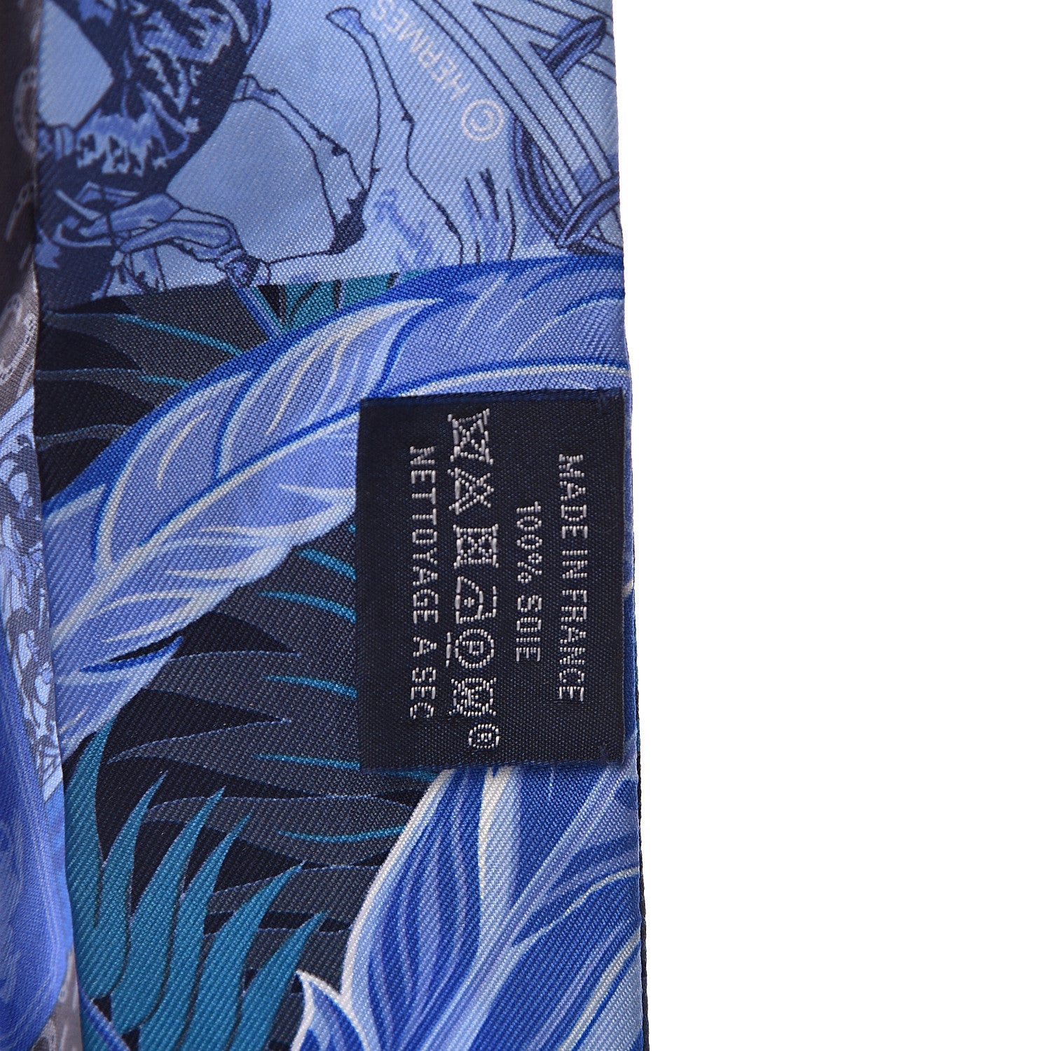 Hermes Silk Cheval Phoenix Twilly Marine Ciel Cobalt 3 of 5