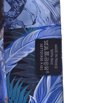 Hermes Silk Cheval Phoenix Twilly Marine Ciel Cobalt 3 of 5