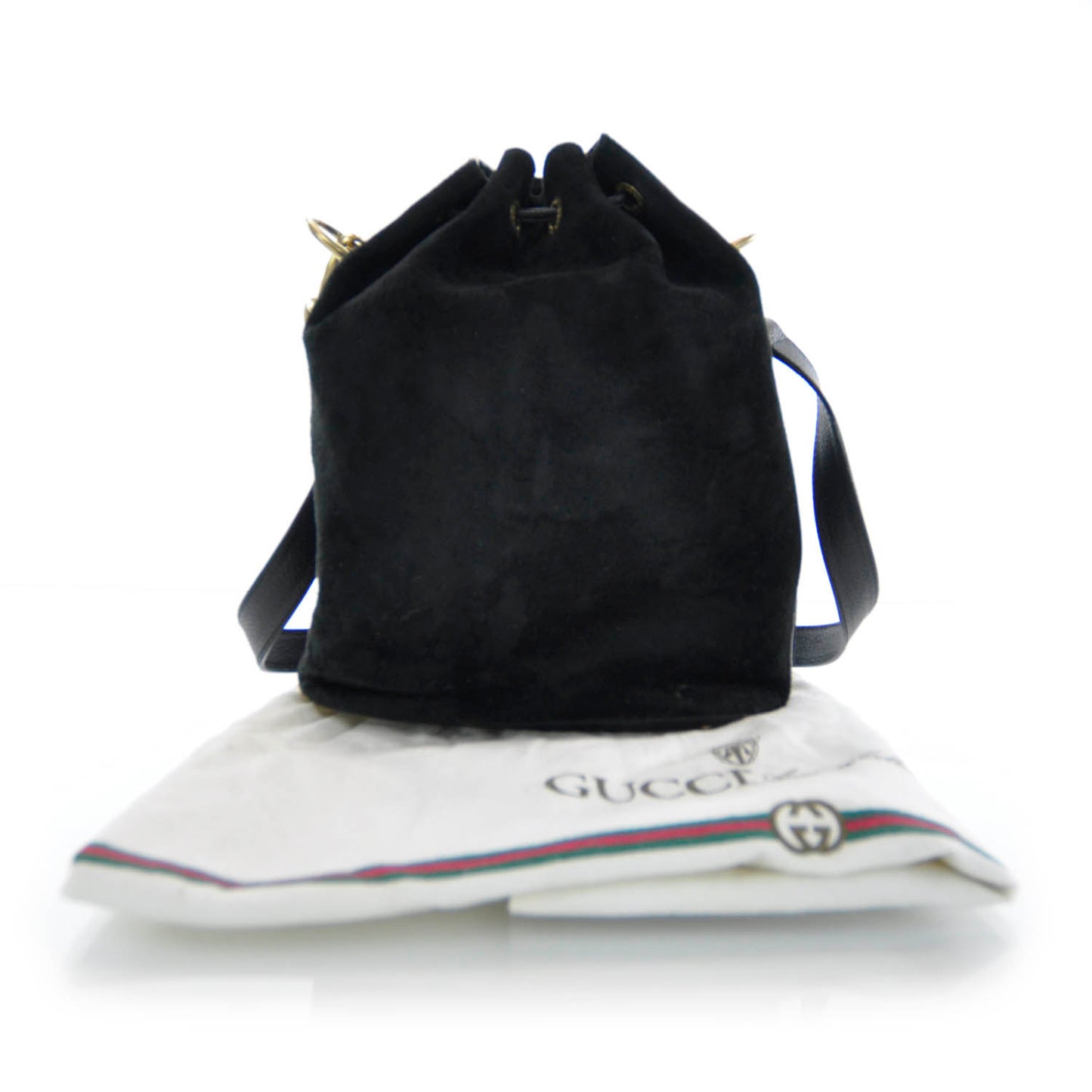 Suede Bamboo Top Handle Tote Black
