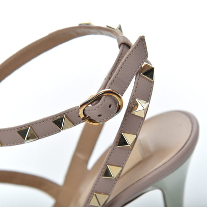 Valentino Garavani Patent Nappa Rockstud Ankle Strap 100mm Pumps 37.5 Green Tea Sorbet Poudre 11 of 16