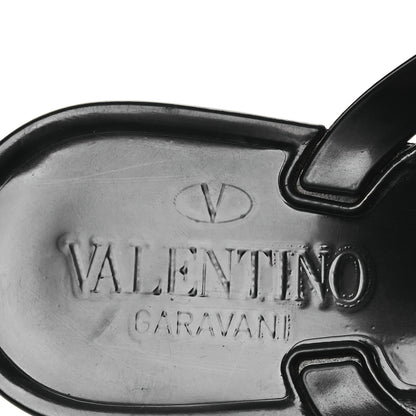 Valentino Garavani PVC Jelly Rockstud Bow Thong Sandals 36 Black 9 of 10
