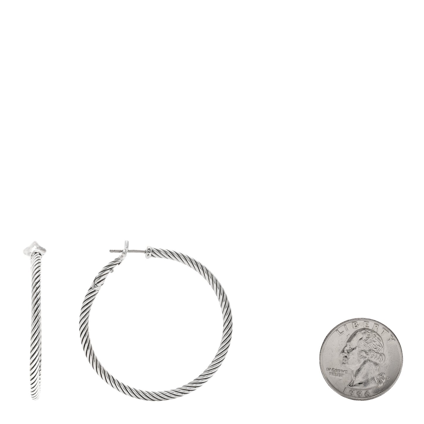 Sterling Silver 45mm Cable Classics Hoop Earrings