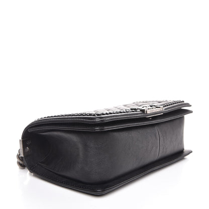 Chanel Calfskin Quilted Medium Boy Top Handle Flap Black 4 of 8
