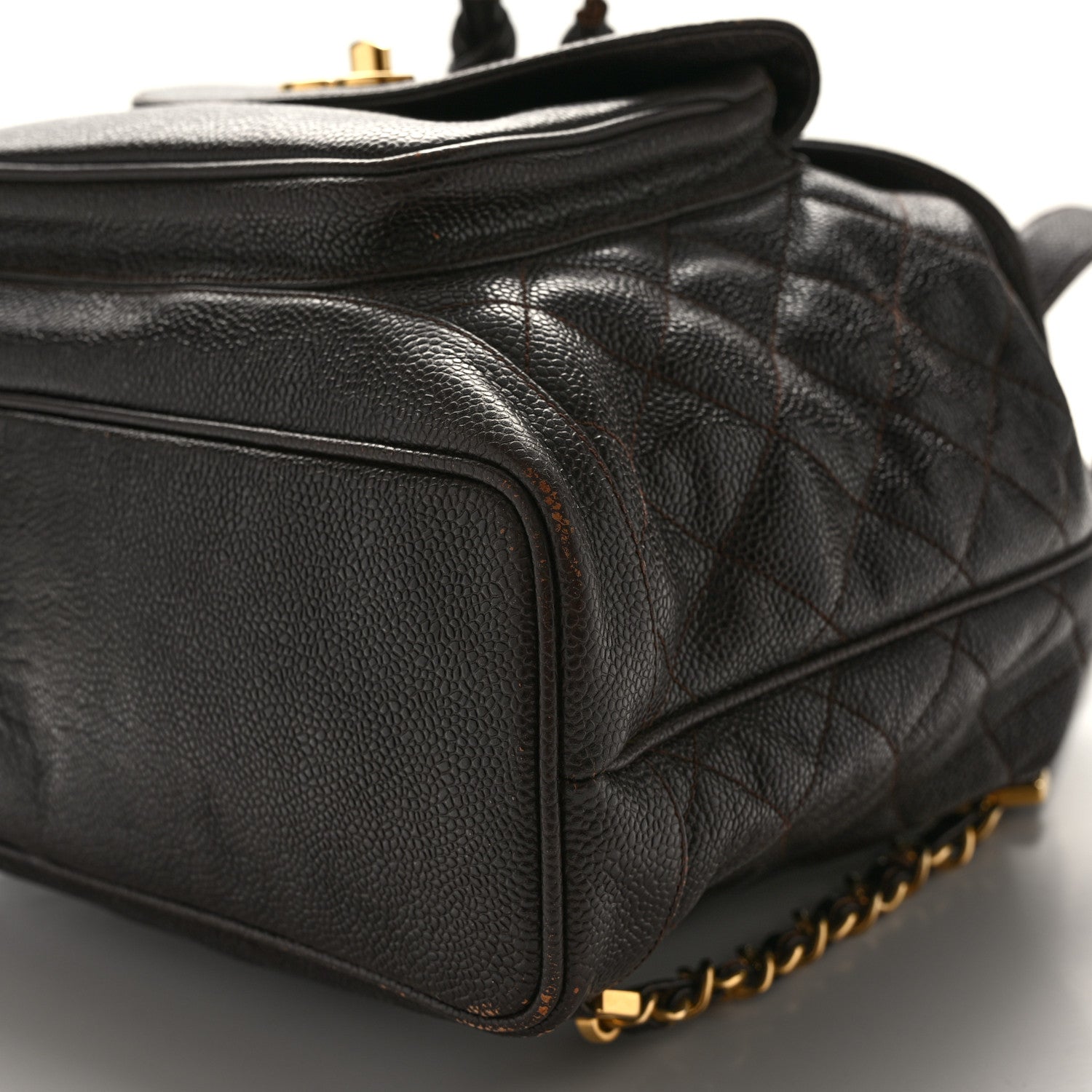 Chanel Caviar Quilted CC Backpack Brown 10 of 14