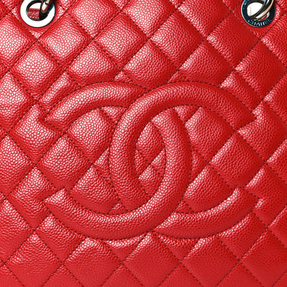 Chanel Caviar Quilted Grand Shopping Tote GST Red 10 of 13