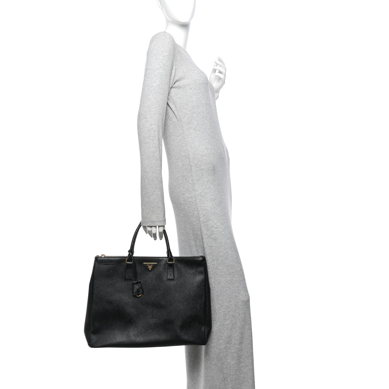 Prada Saffiano Lux Extra Large Galleria Double Zip Tote Black 2 of 11