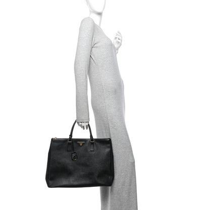 Prada Saffiano Lux Extra Large Galleria Double Zip Tote Black 2 of 11