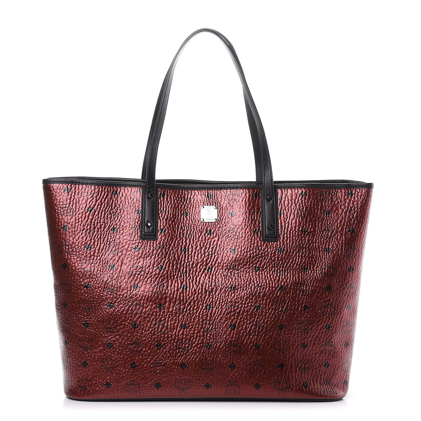 Metallic Visetos Large Anya Shopper Tote Scooter Red